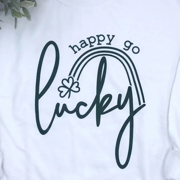 Happy Go LUCKY Crewneck St Patricks Day sweatshirt - Picture 4 of 5